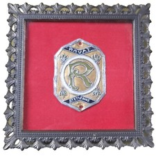 Vintage Ravat Motorcycle Badge 1900's Headstock Badge French St.Etienne Framed