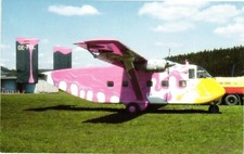 Pink Air Services Shorts Skyvan 3 c1980 Unposted Vintage Postcard