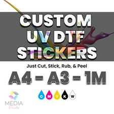 UV DTF Stickers Decals - Gang Sheet - A4, A3, 1Meter - Transfer Ready