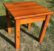 Sturdy Solid Pine Square Coffee/bedside Table 40cm Varnished