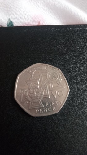 Victoria cross 50p with two - 50p,