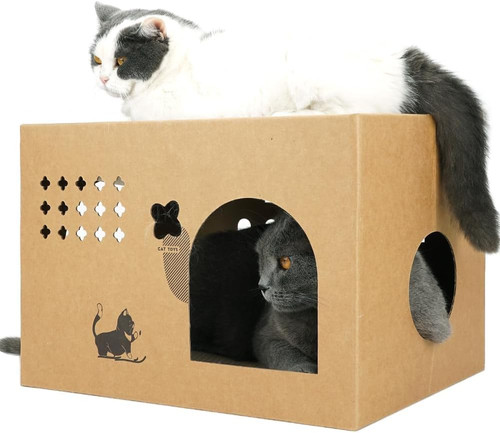 Large cardboard cat house for - large,