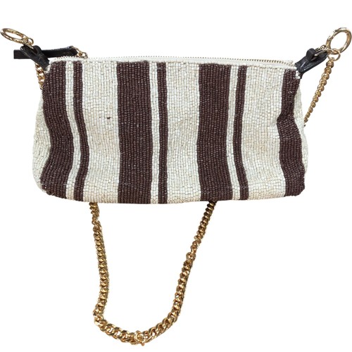 Isla stripe beaded clutch - clutch, bag