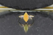 Fire Opal Diamond Ring, 375