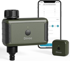 Diivoo Smart WiFi Water Timer Alexa Google Control Auto Garden Irrigation - USED