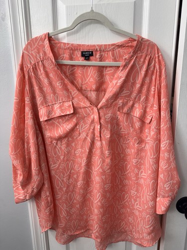 Torrid peach sleeve white - torrid,