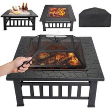 32" Metal Fire pit Backyard