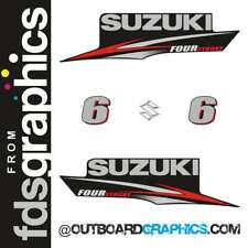Suzuki DF6 6hp four stroke outboard engine decals/sticker kit