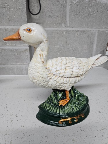 Cast iron white goose - iron, duck