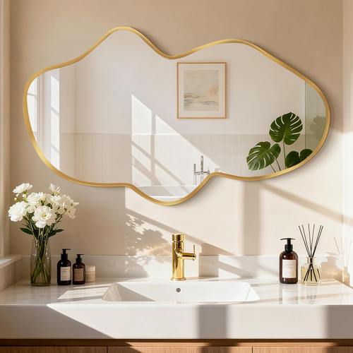 Gold wavy abstract wall - gold,
