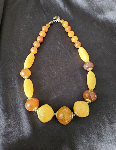 Vintage amber necklace - vintage,