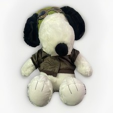 Snoopy Build A Bear Soft Toy Dog Plush With Pilot Clothing & Collar