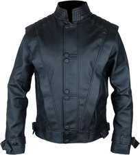 Men's Thriller Michael Jackson Black Real Leather Biker Party Retro Jacket