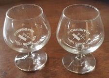 Pair Vintage Masonic Glasses