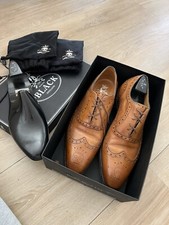 Barker Black Brogue Leather