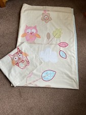 DUNELM - OWL,FLOWERS,BUTTERFLIES SINGLE QUILT COVER  + ONE HOUSEWIFE PILLOWCASE