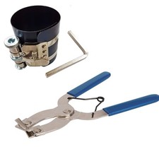 PISTON RING COMPRESSOR 50-125 X 75MM STAINLESS STEEL CLAMP & PLIER 1.2-6.4MM
