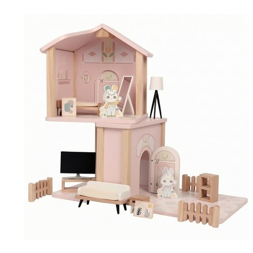 Wooden dollhouse with - wooden,