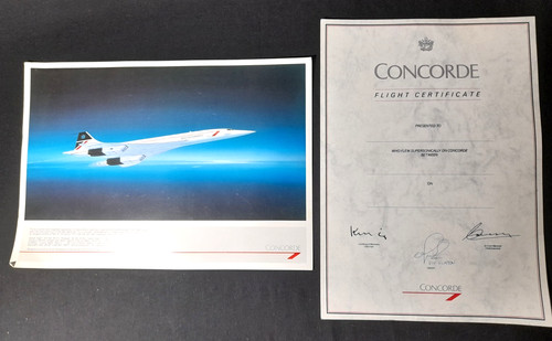 Concorde flight certificate - concorde,