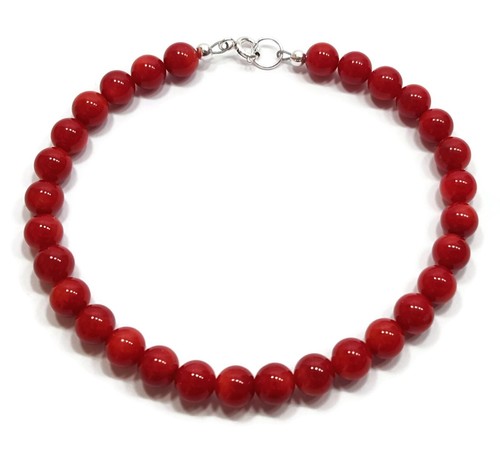 Red coral bracelet sterling - coral, in