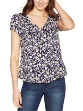 Debenhams MAINE Top PURPLE Floral Bouquet Bubble Hem Sizes 10 12 14 16 18 20