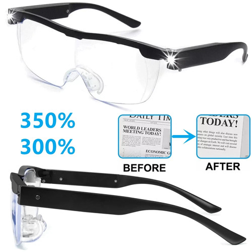 350 magnifier glasses with - 350%,