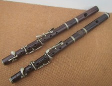2 x Vintage Wooden Piccolo Flutes