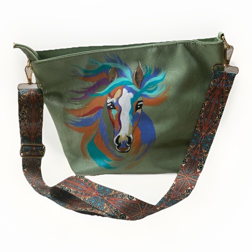 Genuine leather hand - leather, painted