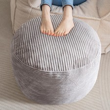 Round Stuffed Pouf Ottoman