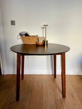 Dining Table, Small Solid Wooden Round Drop Leaf Kitchen Table 
