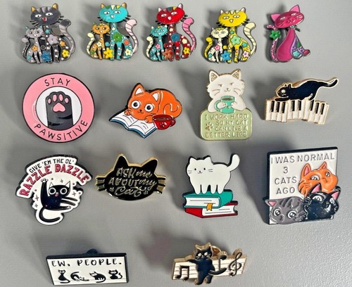 Cat kitty enamel pin - /,