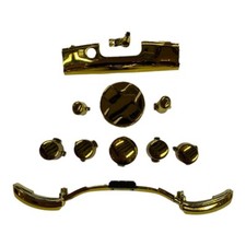 Chrome Gold ABXY, D Pad, LB RB, Custom Button Mod Kit for Xbox 360 Controller