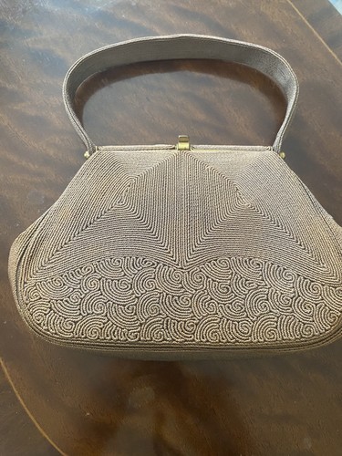 Vintage 1940s corde handbag - 1940s,