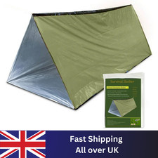 2 Person Emergency Shelter Bivy Survival Tent Kit Mylar Tube Tent Sleeping Bag