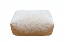 The White Company Curly Sheepskin Pouffe Rectangular Foot Stool Seat Pearl Wool