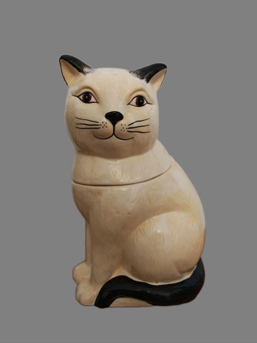Cream ceramic cat - cream,