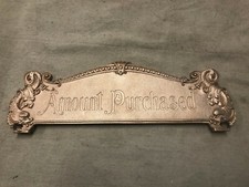 National Brass Cash Register 332 Size Red Brass Reproduction Top Sign