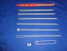 7 PAIRS OF 10 INCH KNITTING NEEDLES - MOST AERO/ROW COUNTER/STITCH HOLDER