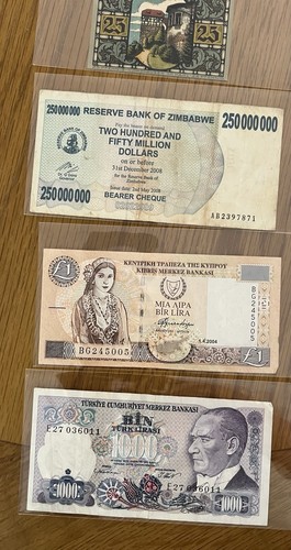 Collection four bank notes - collection,
