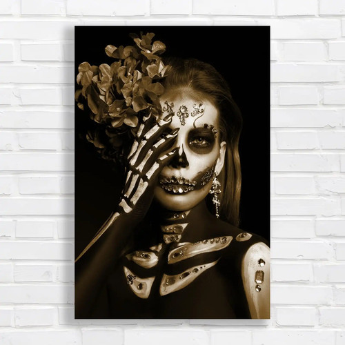 Vibrant skull makeup sepia - vibrant,