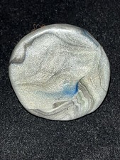 Silver and Blue Swirl Round