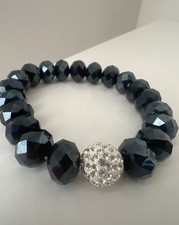 Faceted Dark Blue Glass Bead
