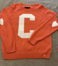 Crew Clothing Women’s Jumper UK 12 Orange Knit Sweater 5% Alpaca Pullover Top
