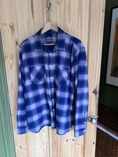 Albam Utility Brushed Cotton Blue Check Shirt Size XL