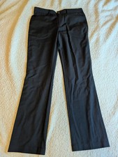 J Lindeberg Slim Fit Flat Front Virgin Wool Dress Pants Navy/Black Check, 32X34