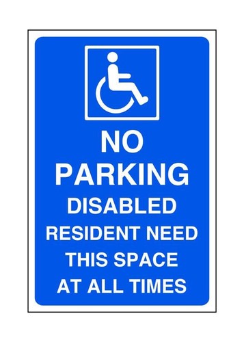 Parking disabled resident - no,