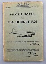 DE HAVILLAND SEA HORNET F.20 PILOTS NOTES ORIGINAL VINTAGE 1950 PILOT'S