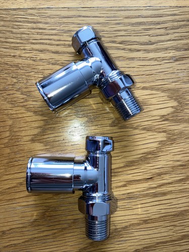 Chrome angled radiator valves - chrome,