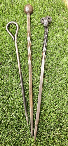 Hand forged poker tools - hand,