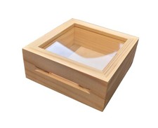 Reusable Small Wooden Money Box with Glass Front – Easy Piggy Bank for Saving